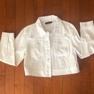 White ripped jean jacket from Blue Spice
